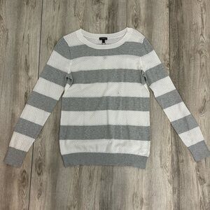 Express women’s gray and white striped sweater size large New never worn